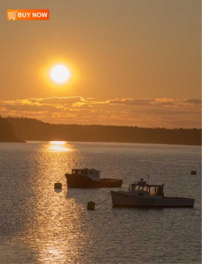 Sunset with Lobster Boats